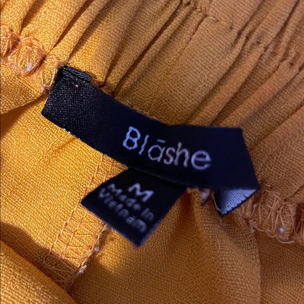 Elegant Mustard Wide-Leg Women's Pants - Picture 7 of 10